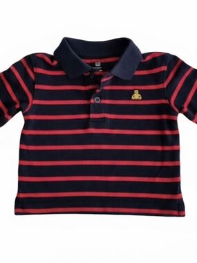 Baby Gap Navy and Red Striped Polo Shirt 3-6months